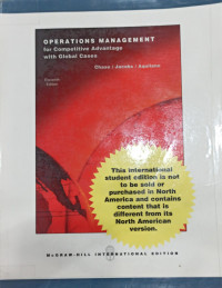 Operations Management ; For Competitive Advantage