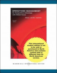 Operations Management; For Competitive Advantage with Global Cases
